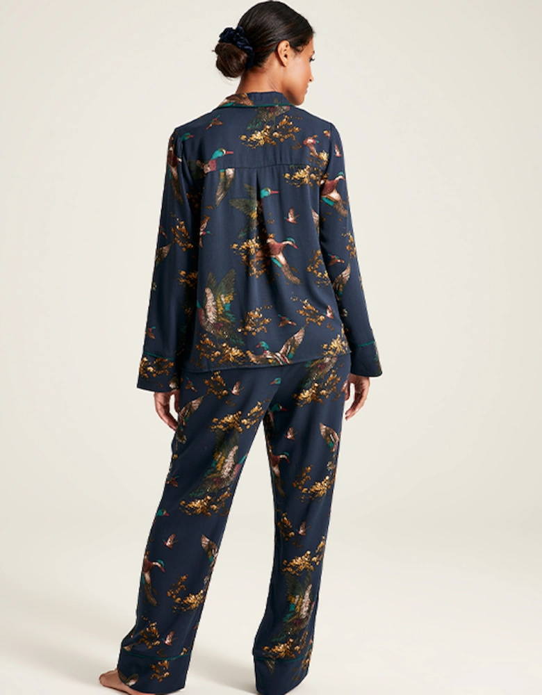 Women's Nightwear Set Navy Bird Print
