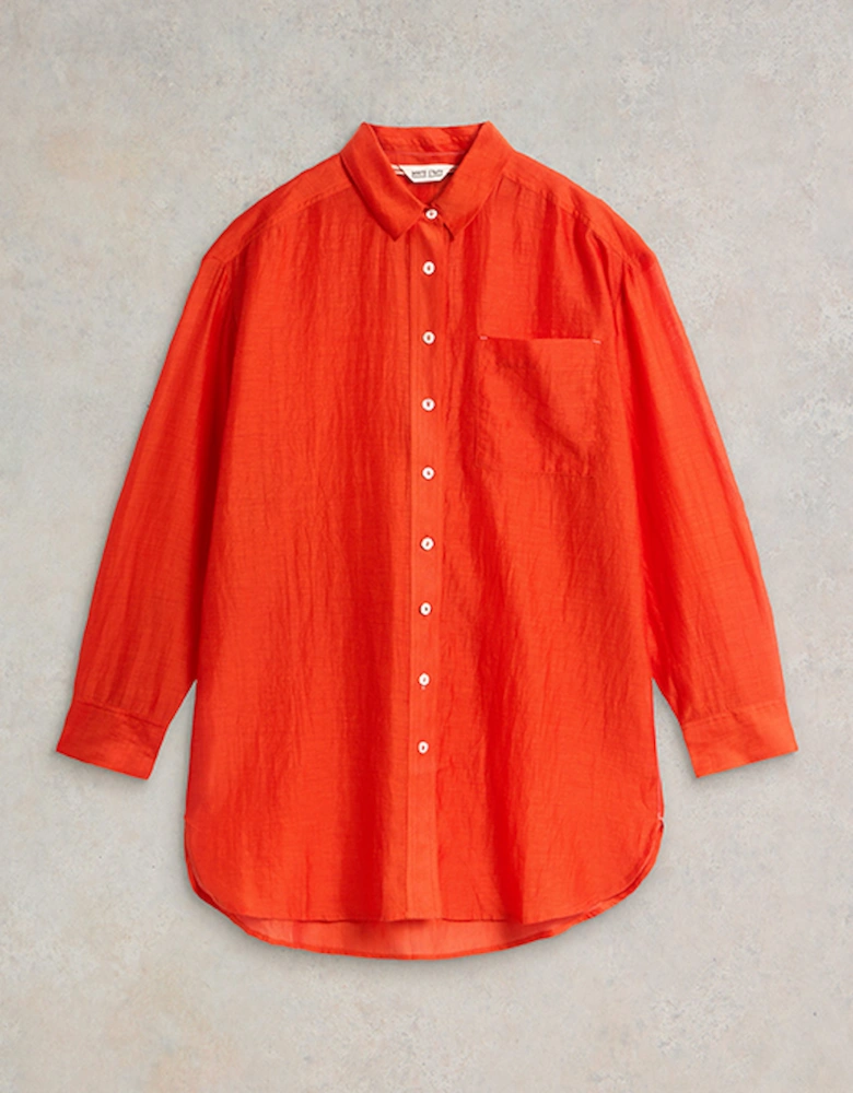 Women's Delilah Cotton Silk Shirt Burnt Orange
