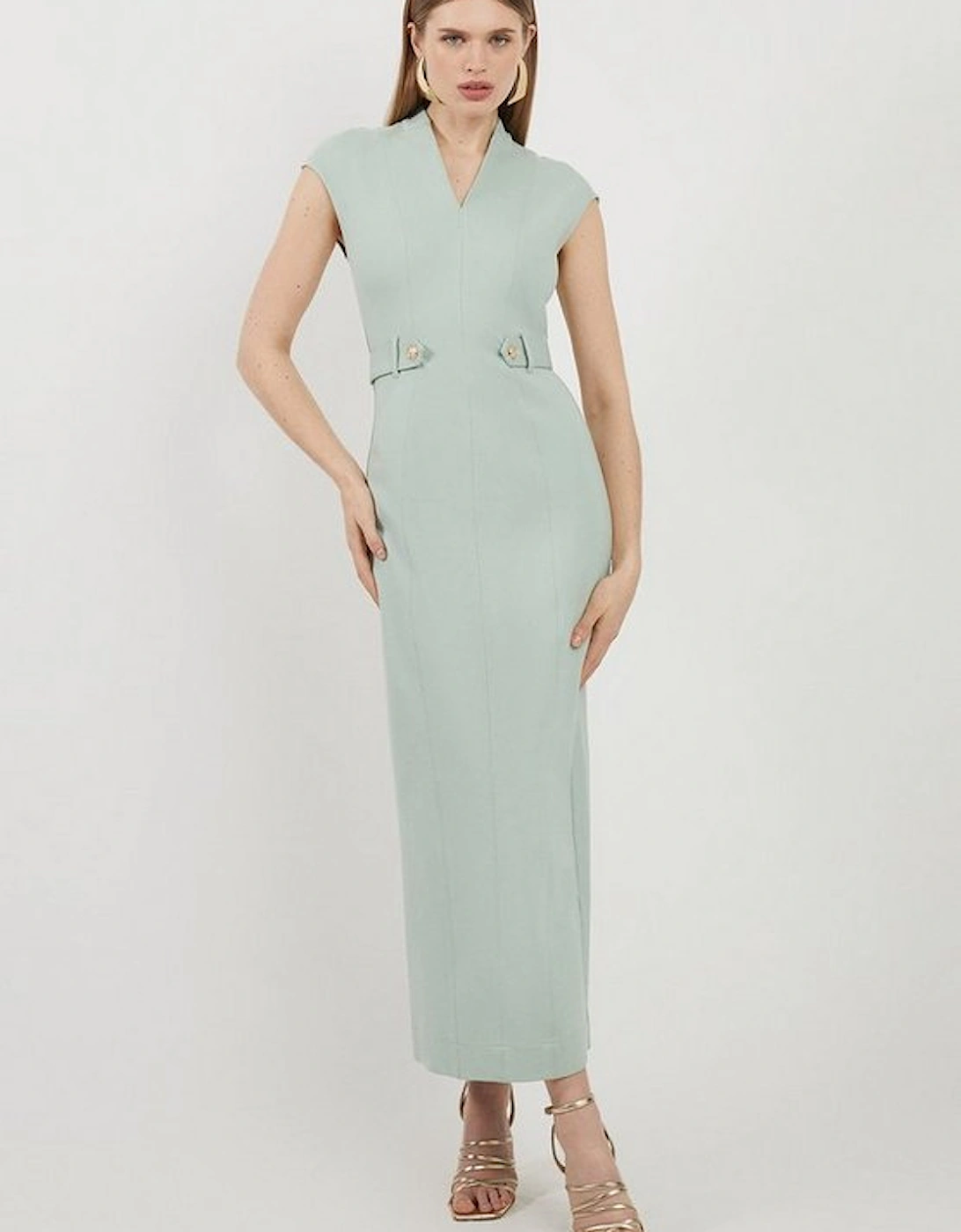 Ponte Belted Jersey Midi Dress, 5 of 4