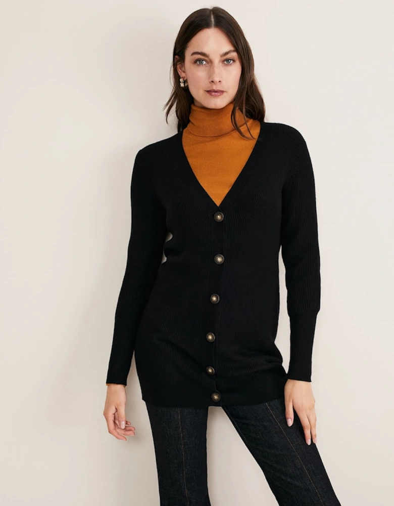 Camille Ribbed Longline Cardigan