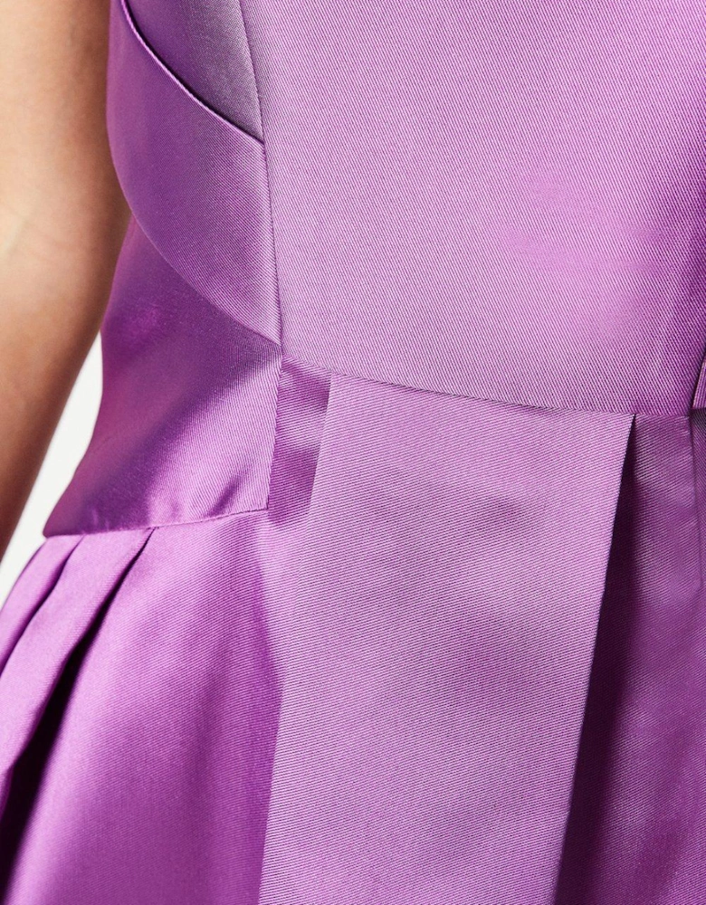 Seam Detail Twill Midi Dress