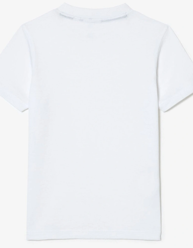 Boy's White Crew Neck T-shirt