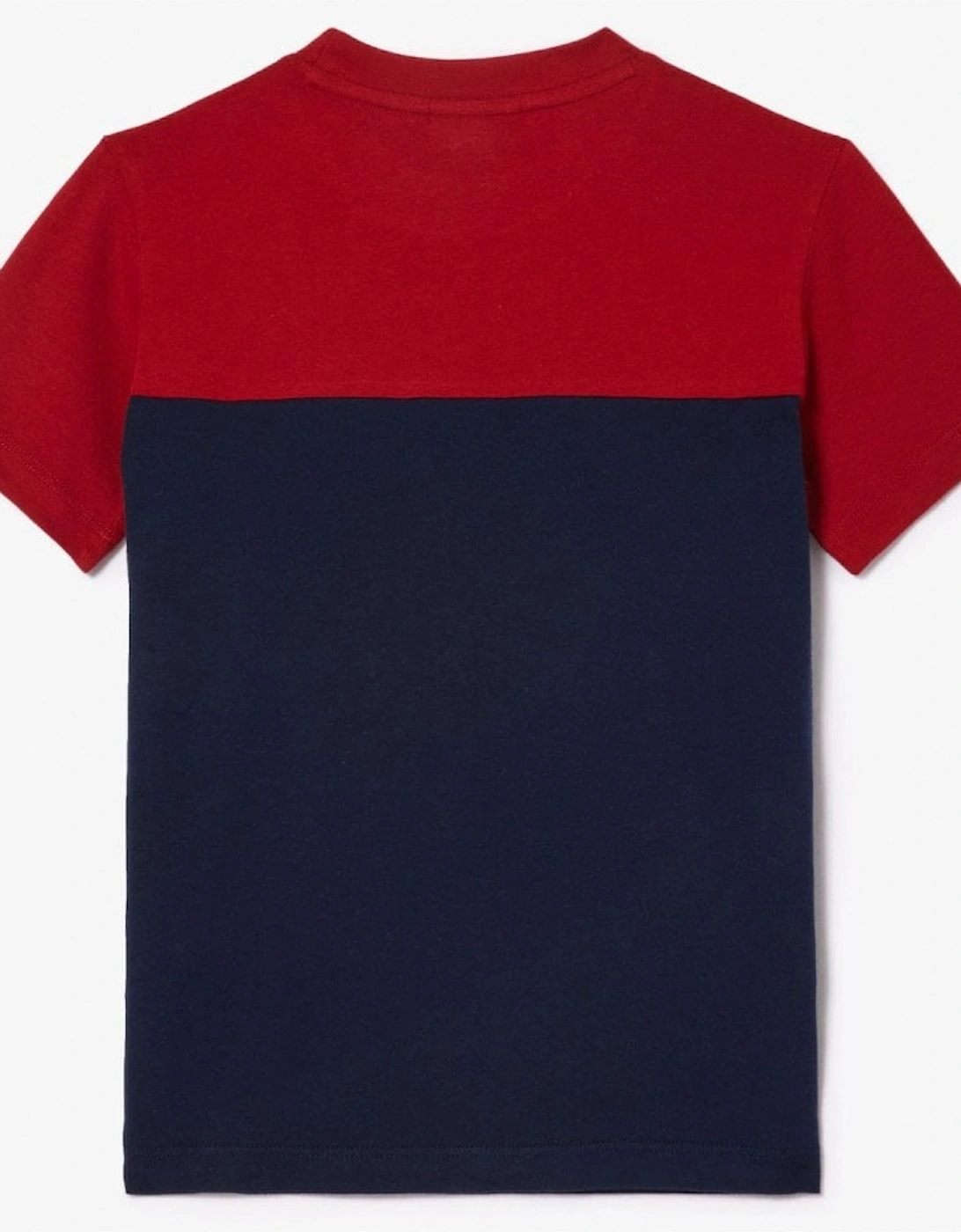 Boy's Colour blocked Bordeaux/Navy Crew Neck T-shirt