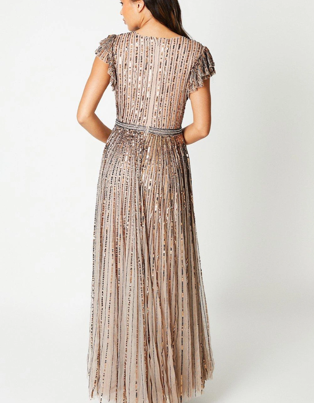 Linear Sequin Gown