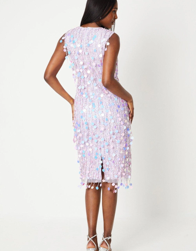 Embellished Fringe Midi Dress