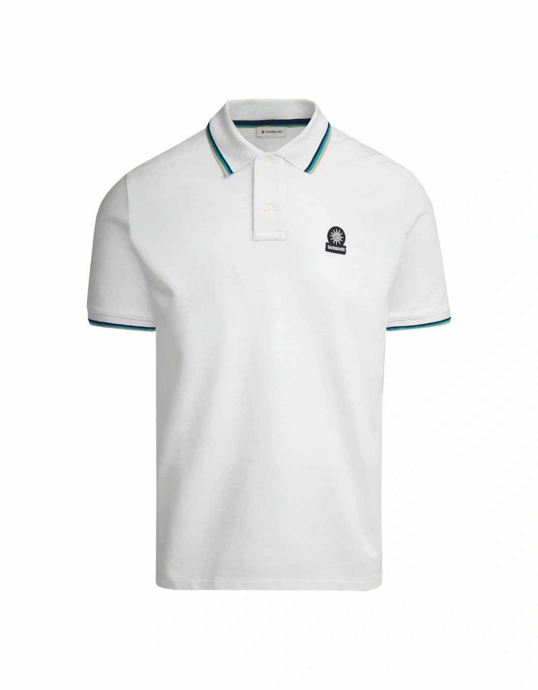 Badge Logo Tipped Sleeve Polo Shirt White, 4 of 3
