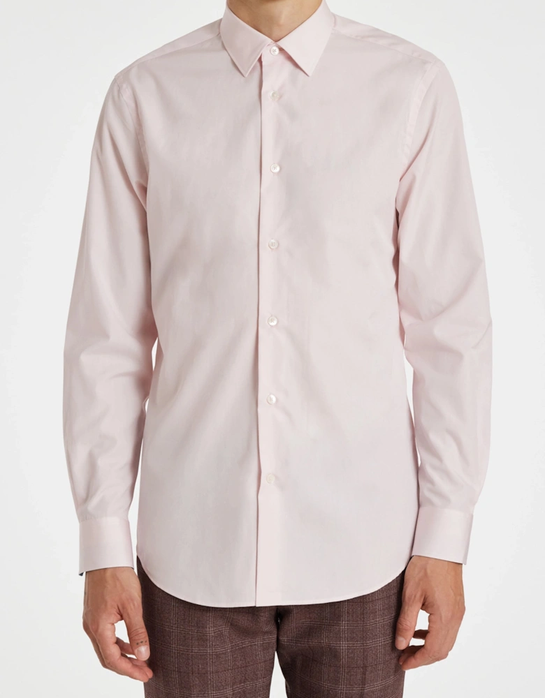 Stripe Cuff Tailored Cotton Shirt Pink