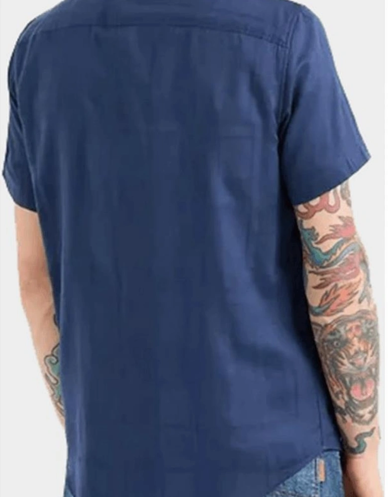Cotton Short Sleeve Navy Shirt