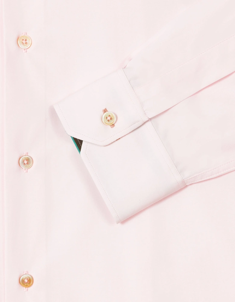 Stripe Cuff Tailored Cotton Shirt Pink