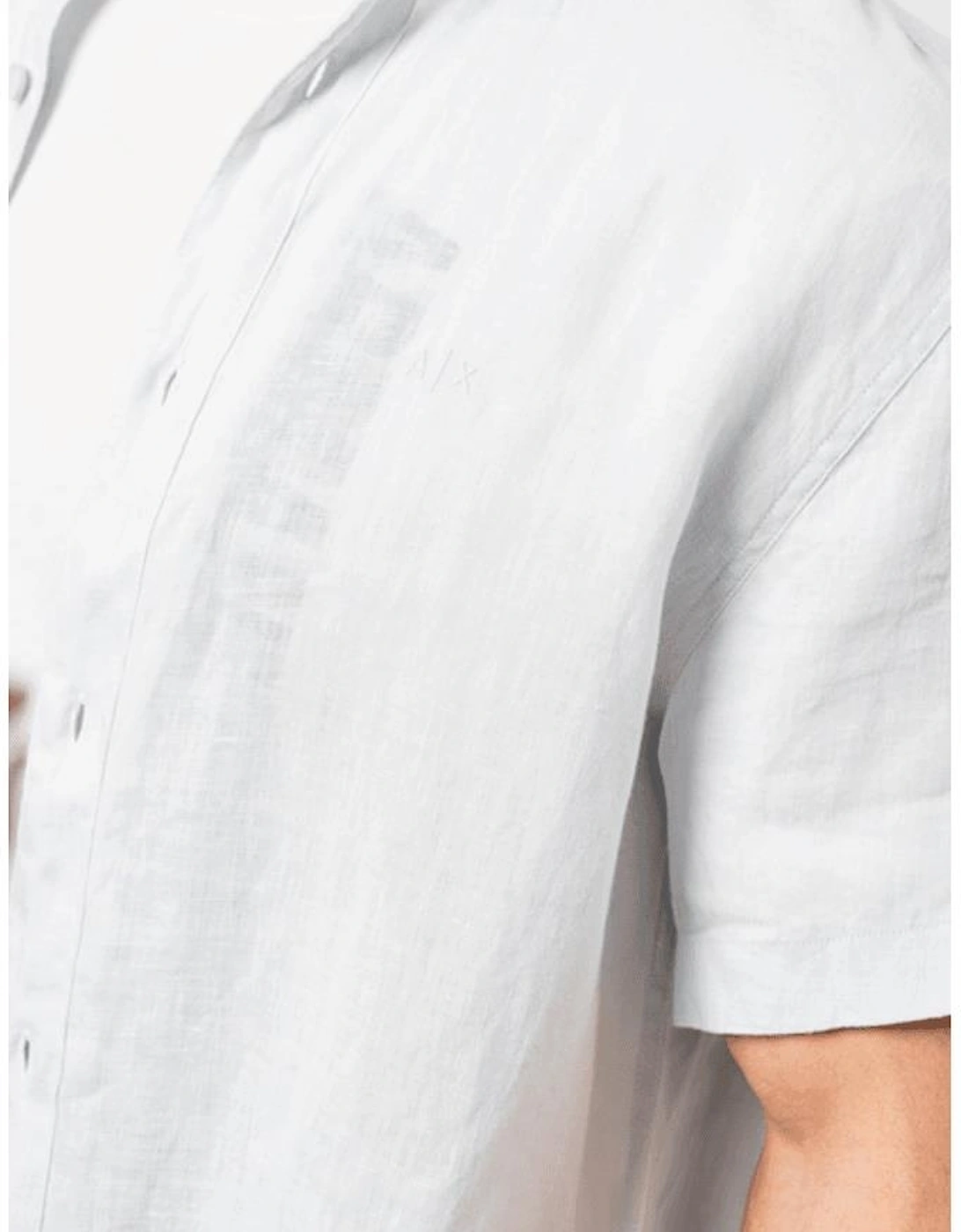 Linen Short Sleeve Light Blue Shirt