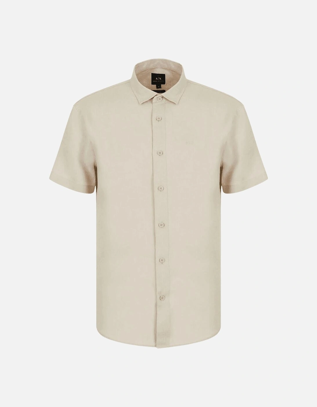 Linen Short Sleeve Beige Shirt, 5 of 4