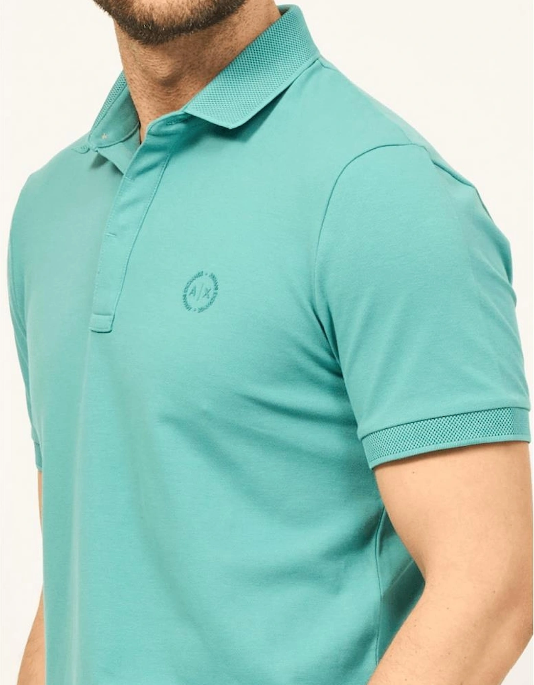 Pique Cotton Green Polo Shirt