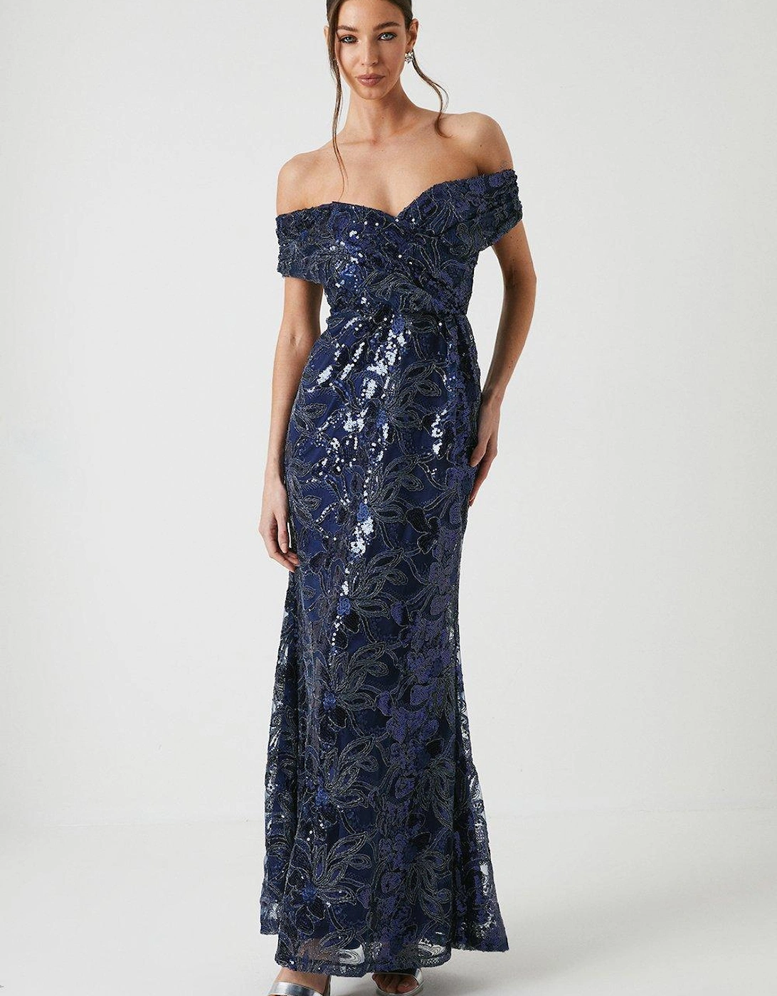 Floral Mesh Bardot Gown, 6 of 5