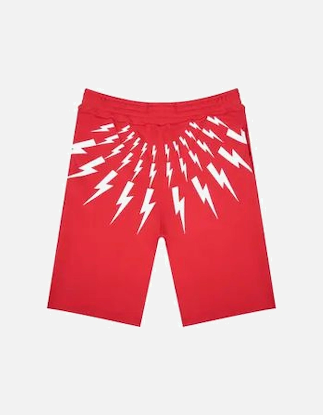 Boys Red Thunderbolt Jersey Shorts, 2 of 1