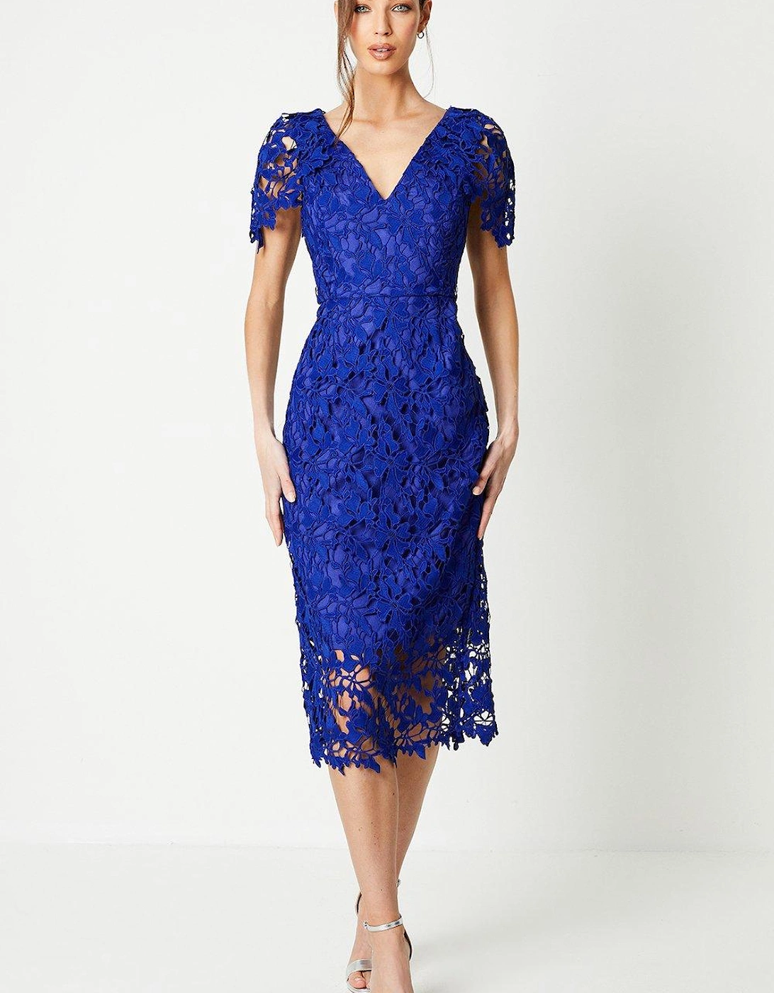 Cape Sleeve Lace Pencil Dress, 2 of 1