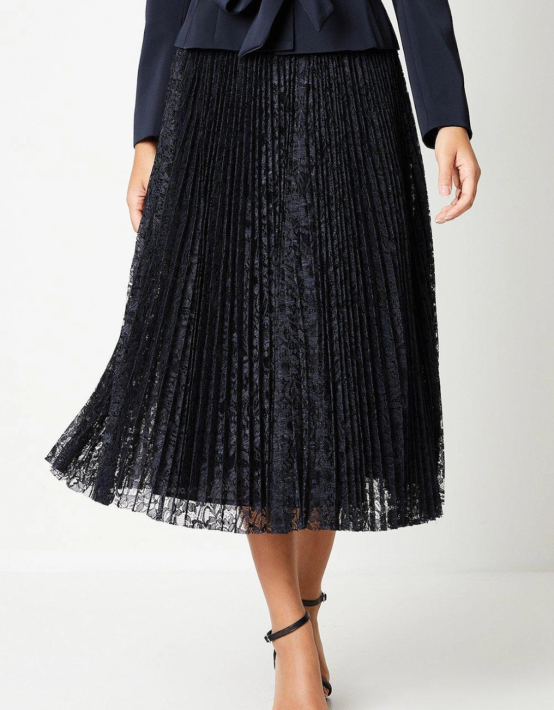 Pleated Lace Full Midi Skirt, 5 of 4