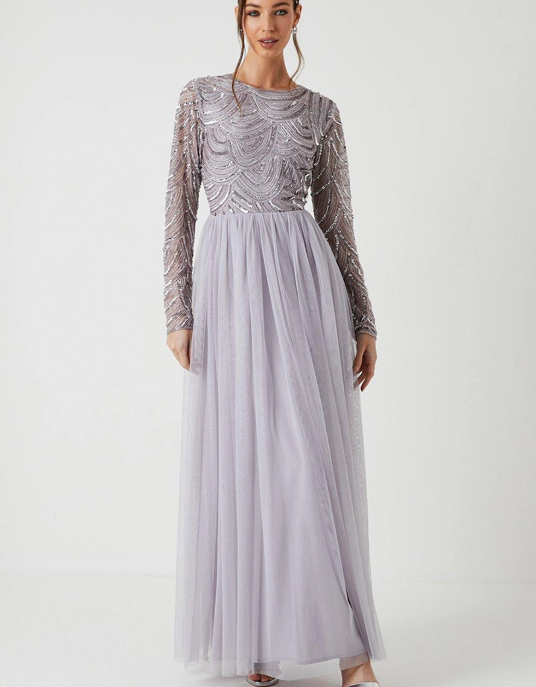 Art Deco Beaded Mesh Bridesmaids Dress, 6 of 5