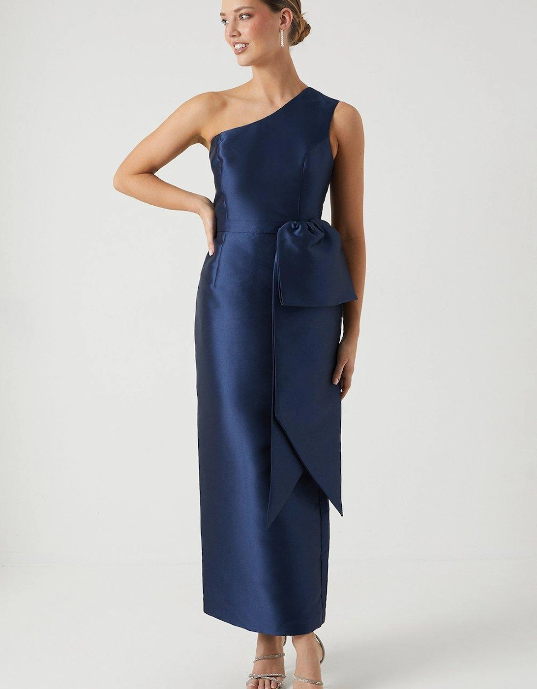 Statement Bow One Shoulder Bridesmaids Dress, 6 of 5