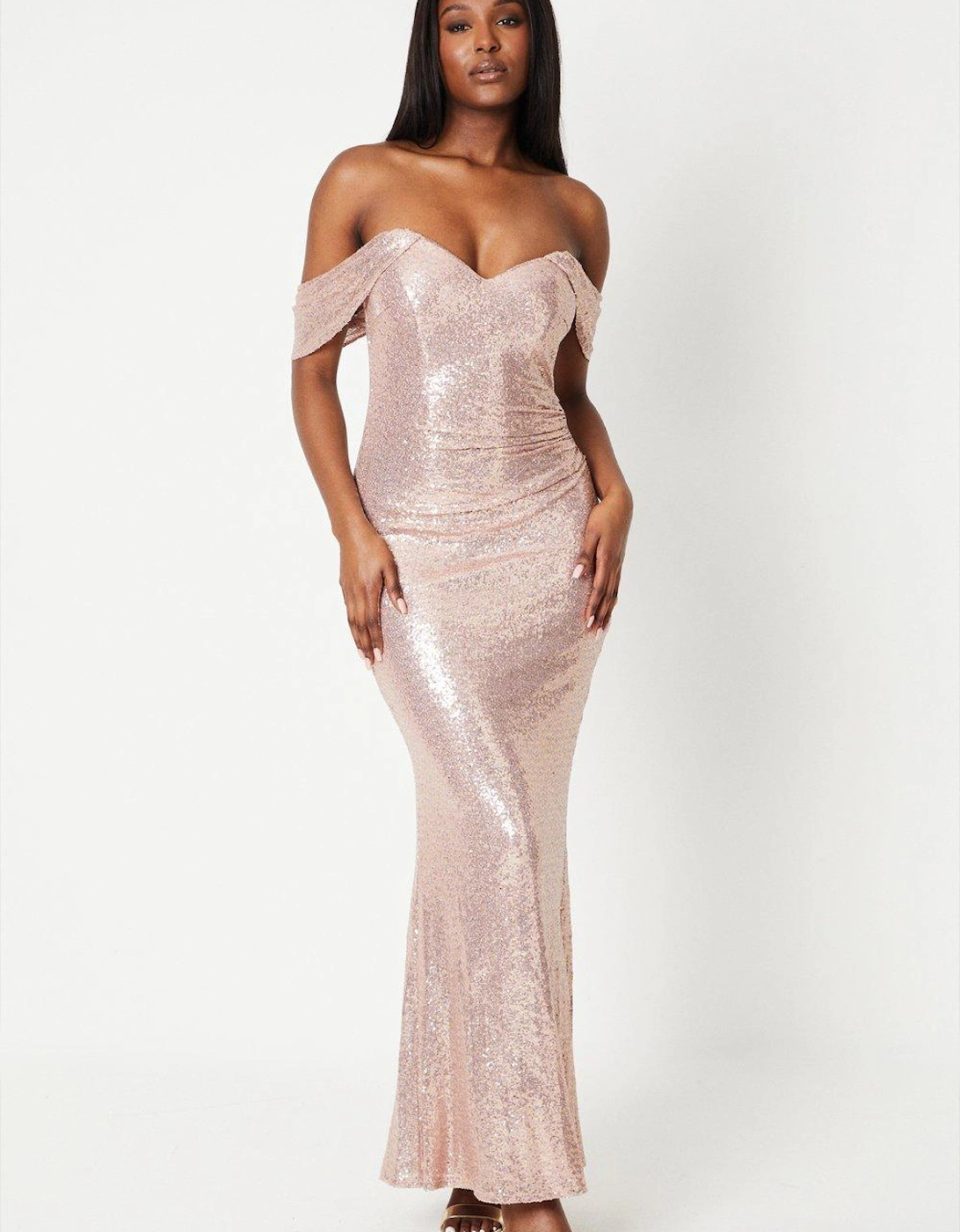 Sequin Bardot Gown, 6 of 5