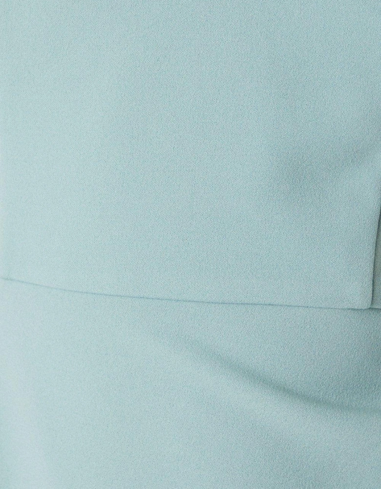 Pleat Detail Cape Sleeve Midi Dress