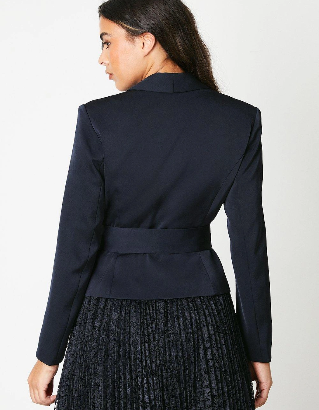 Panelled Tailored Blazer With Belt