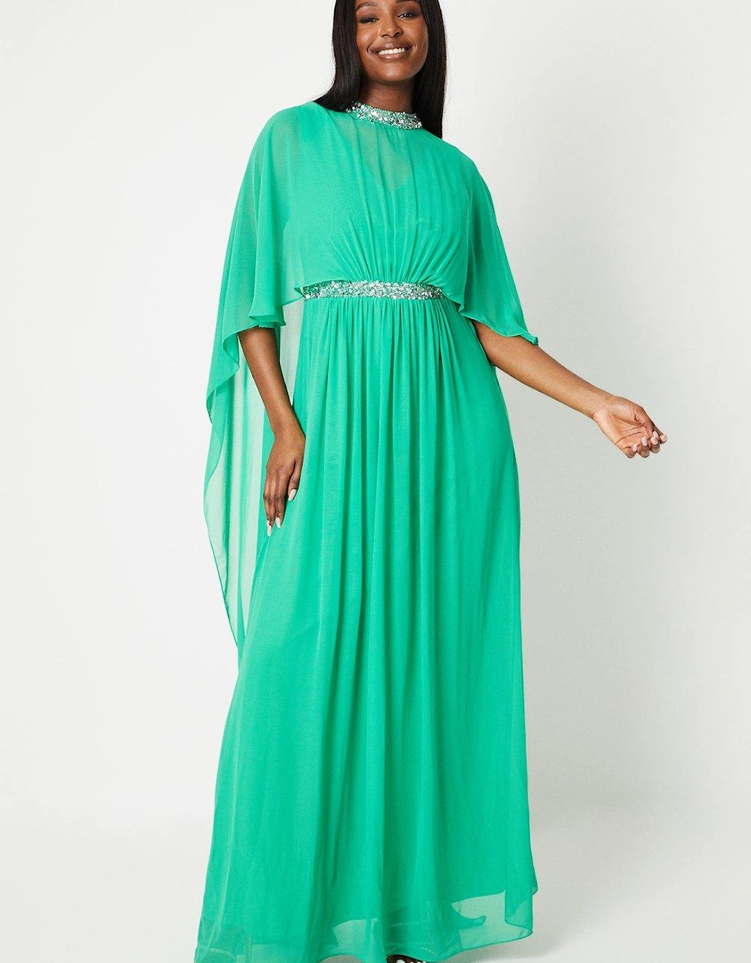 Cape Detail Chiffon Maxi Gown, 6 of 5