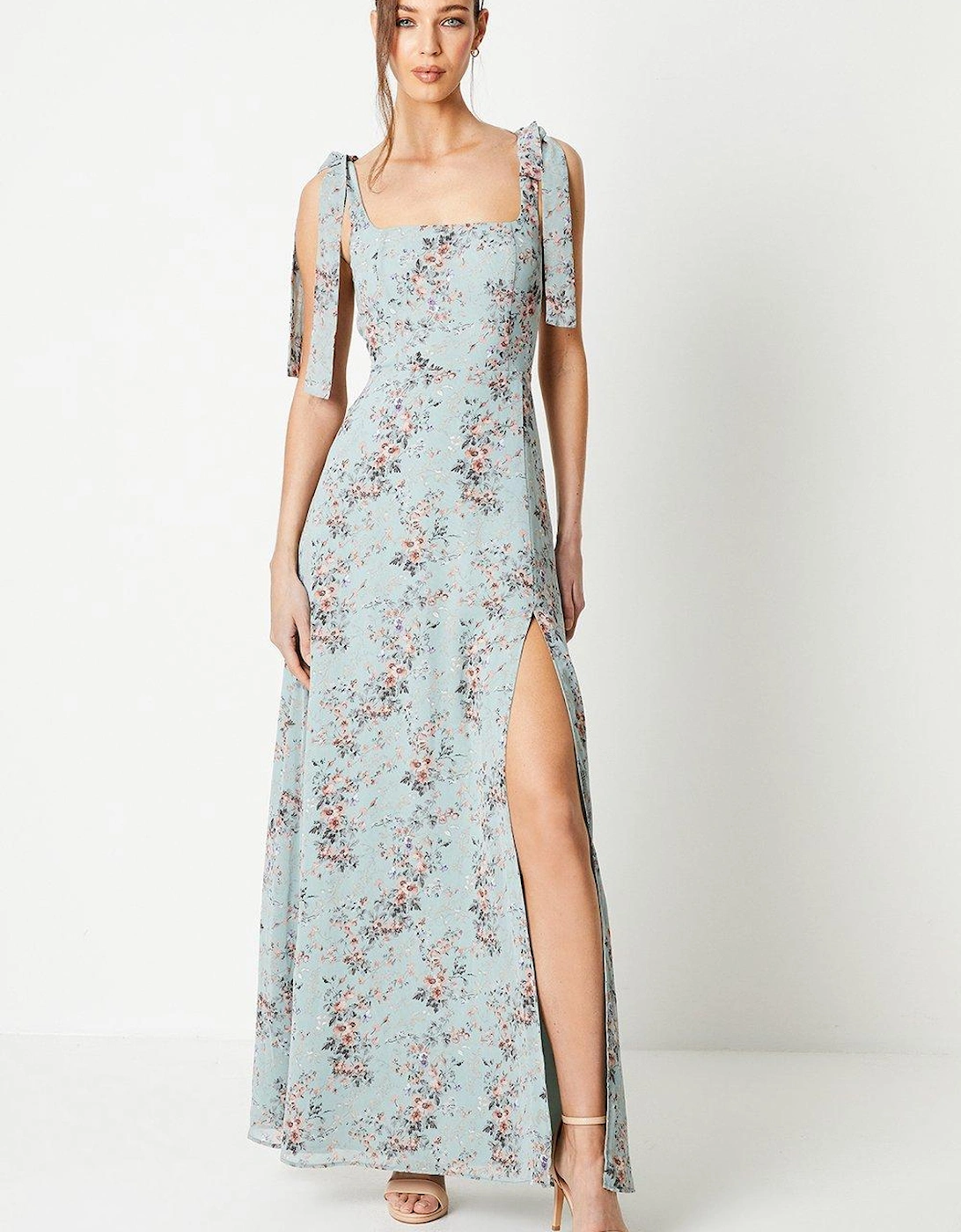 Wildflower Printed Bow Shoulder Maxi Dress, 2 of 1