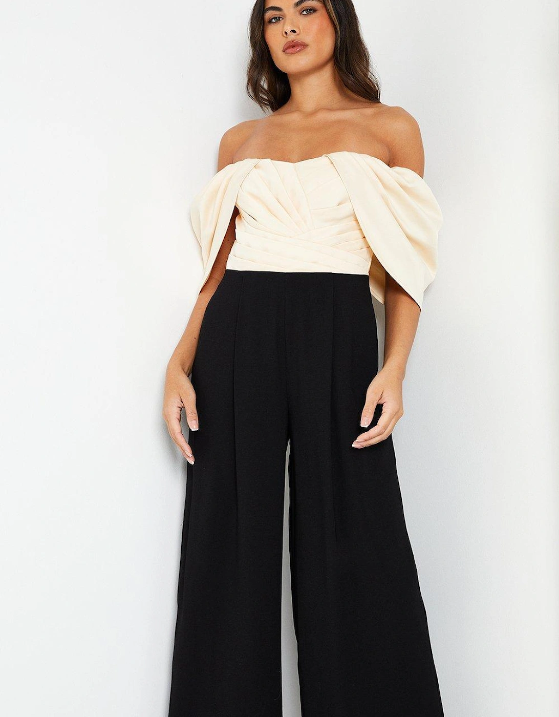 Bardot Jumpsuit With Pleated Bodice, 6 of 5