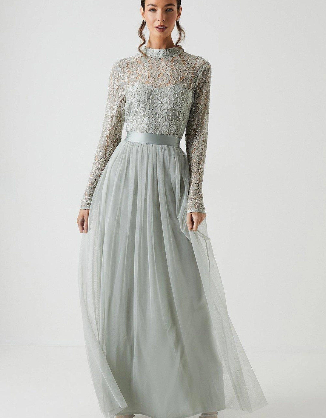 Embellished Lace Two In One Bridesmaids Dress, 7 of 6