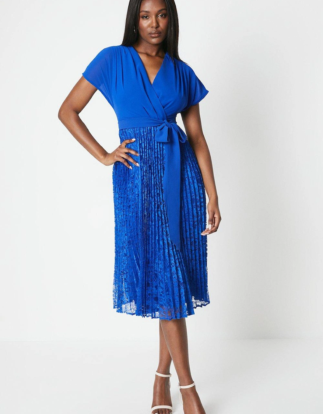 Wrap Top Dress With Lace Skirt, 6 of 5