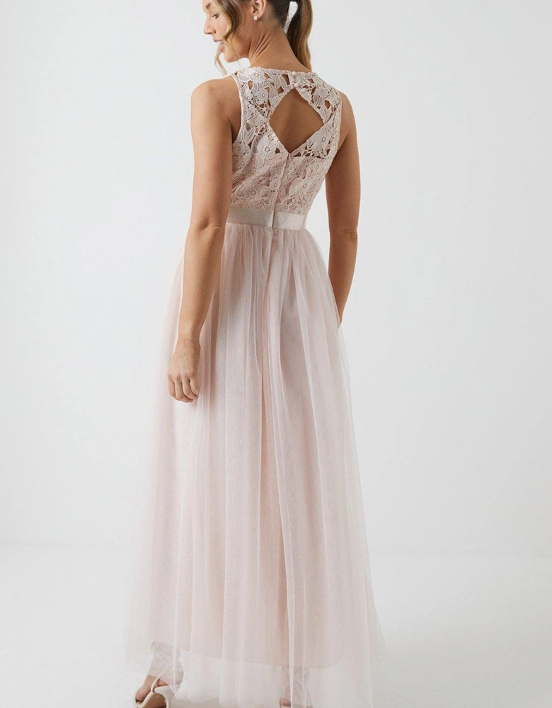 Crochet Lace Two In One Bridesmaids Maxi Dress