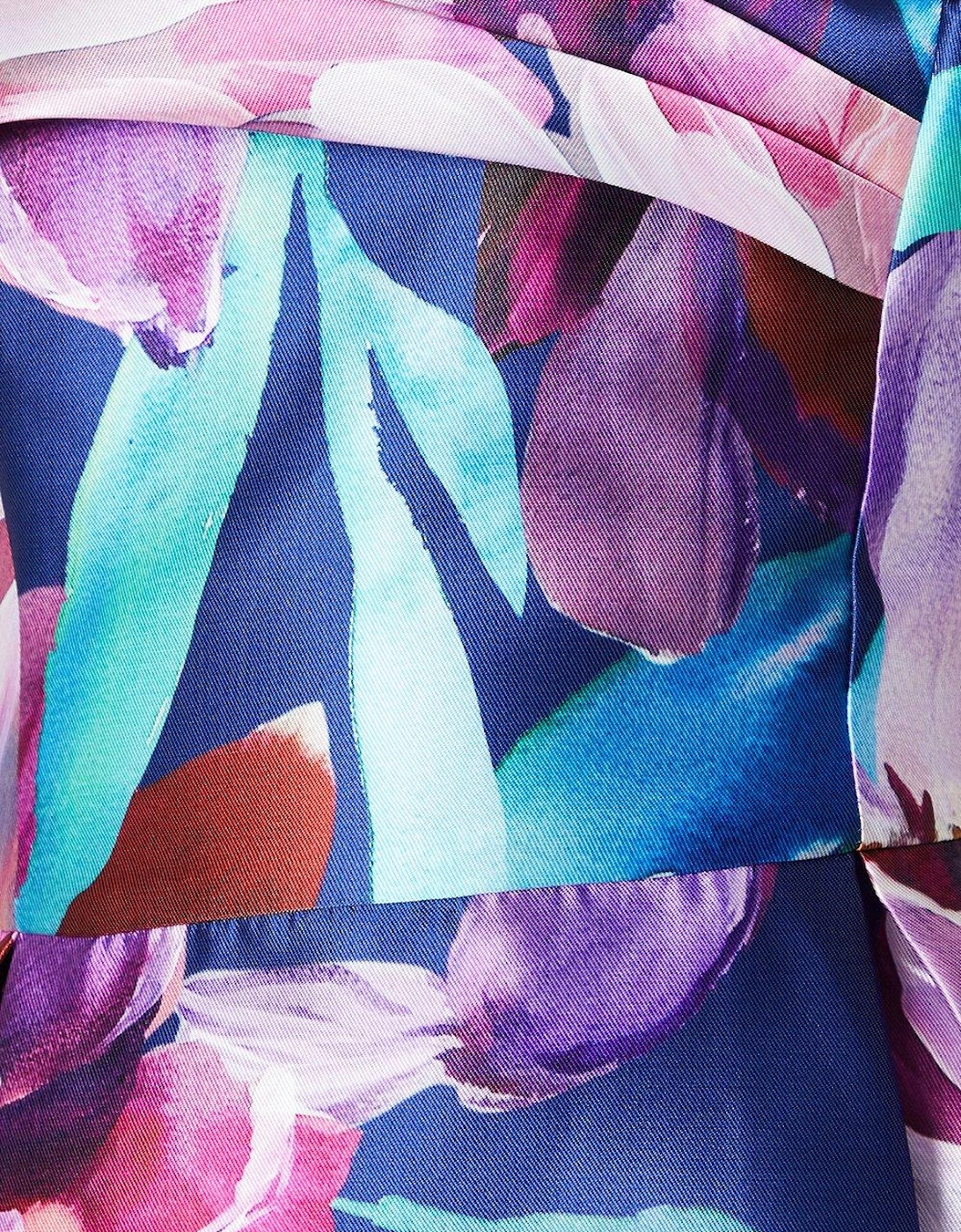 Bardot Pleat Detail Floral Print Midi Dress