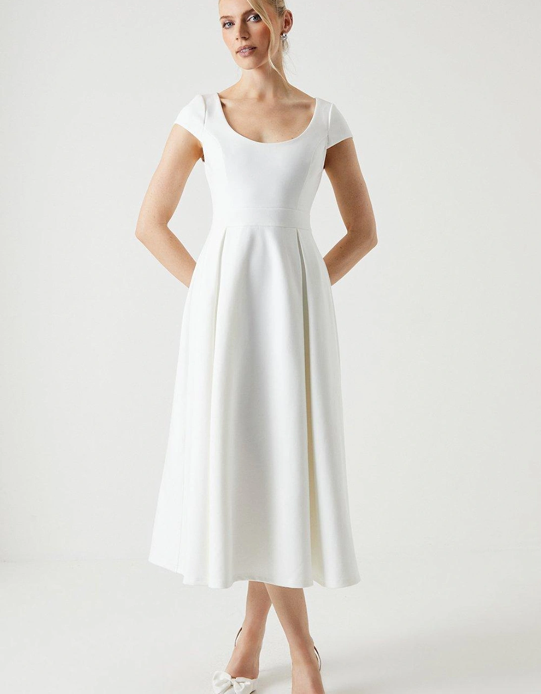 Cap Sleeve Ponte Wedding Dress, 6 of 5