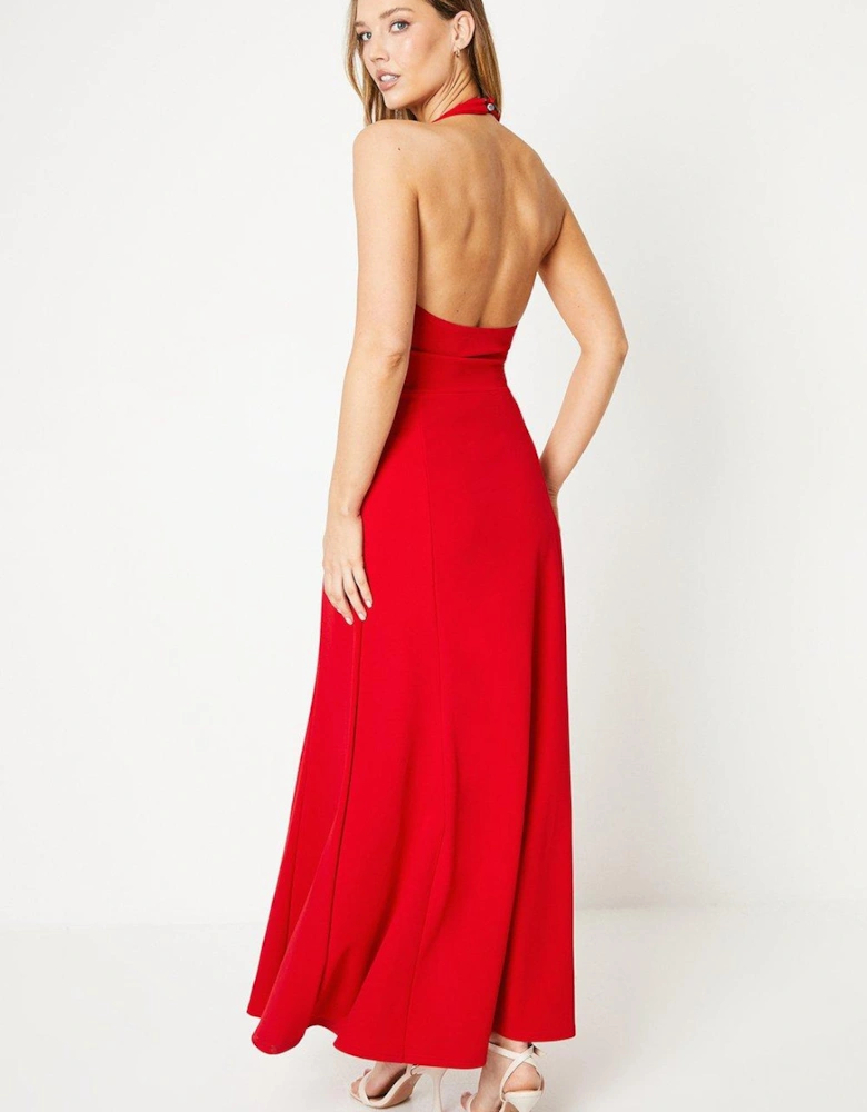 Plunge Stretch Crepe Gown