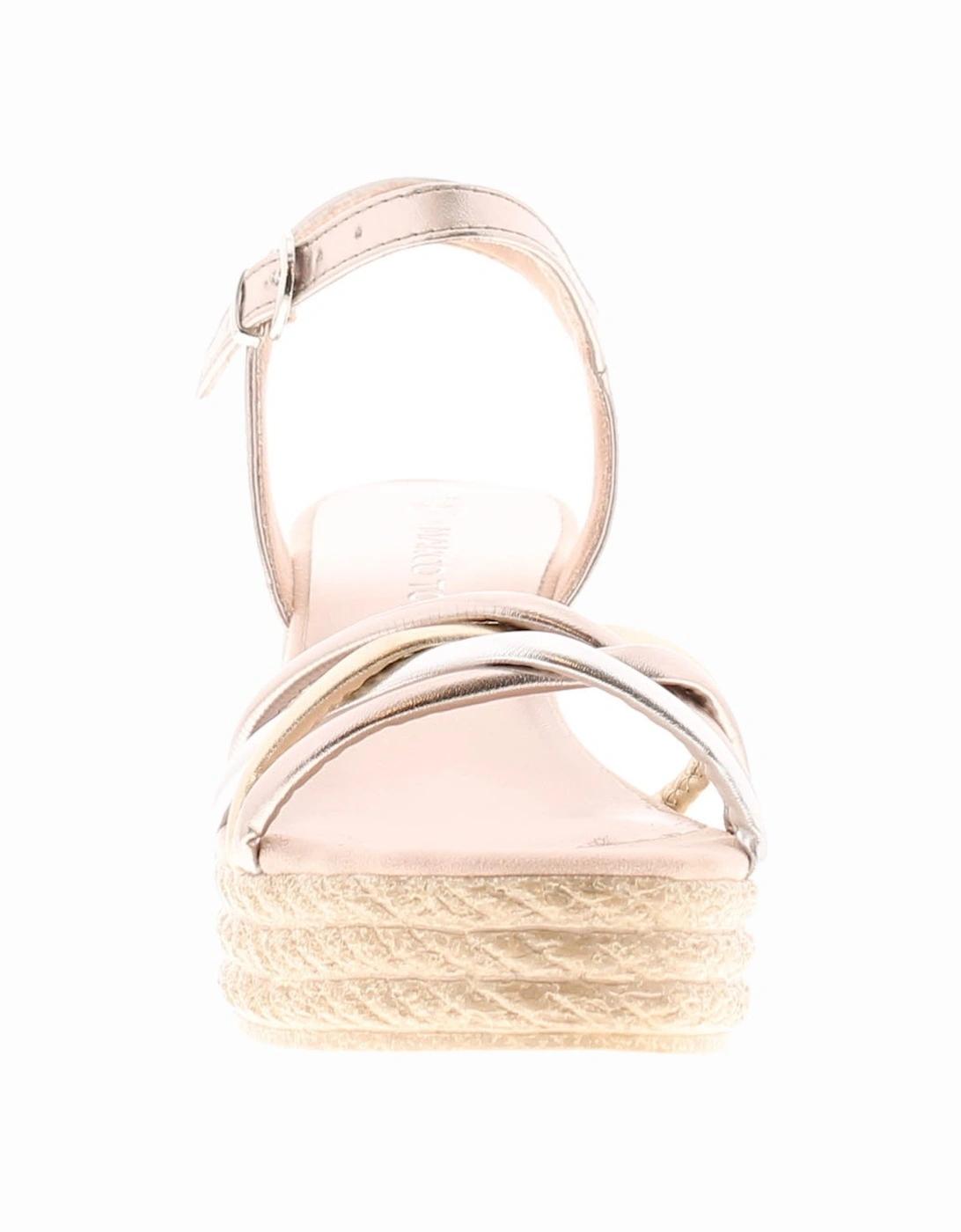 Womens Sandals Wedges  Manda Buckle silver UK Size