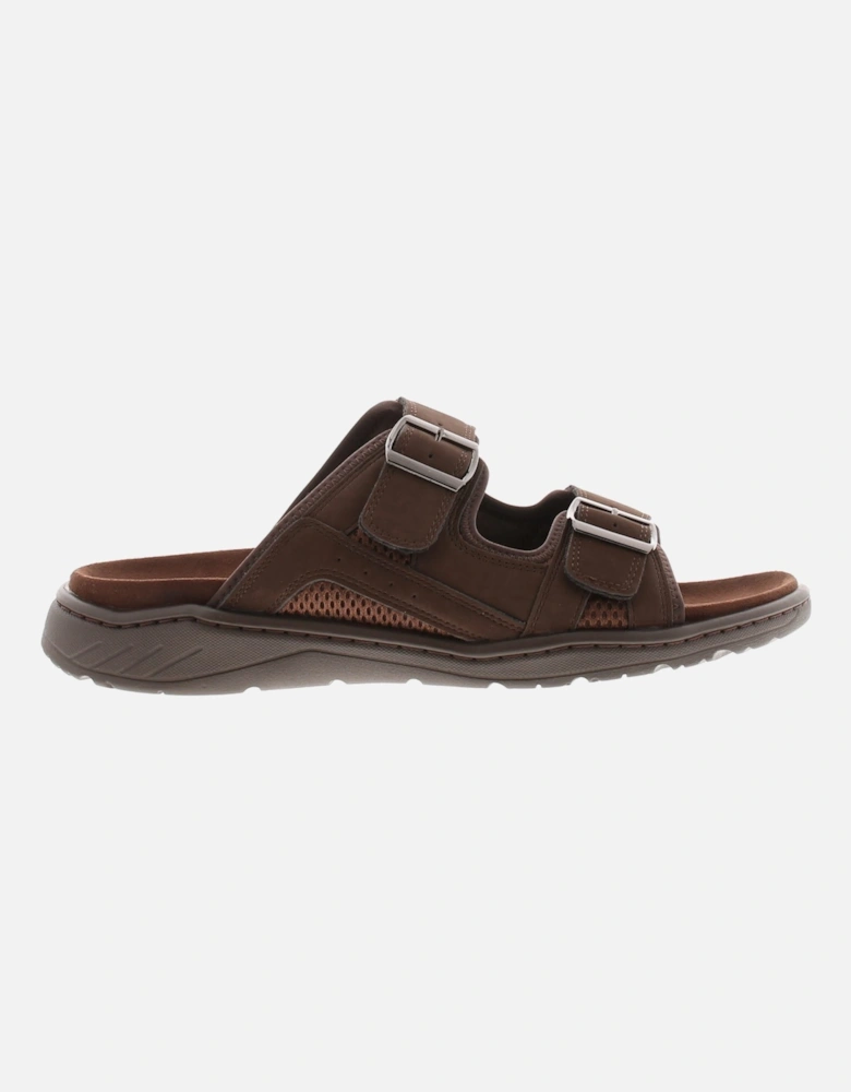 Mens Beach Sandals Mules Gilbert Buckle brown UK Size