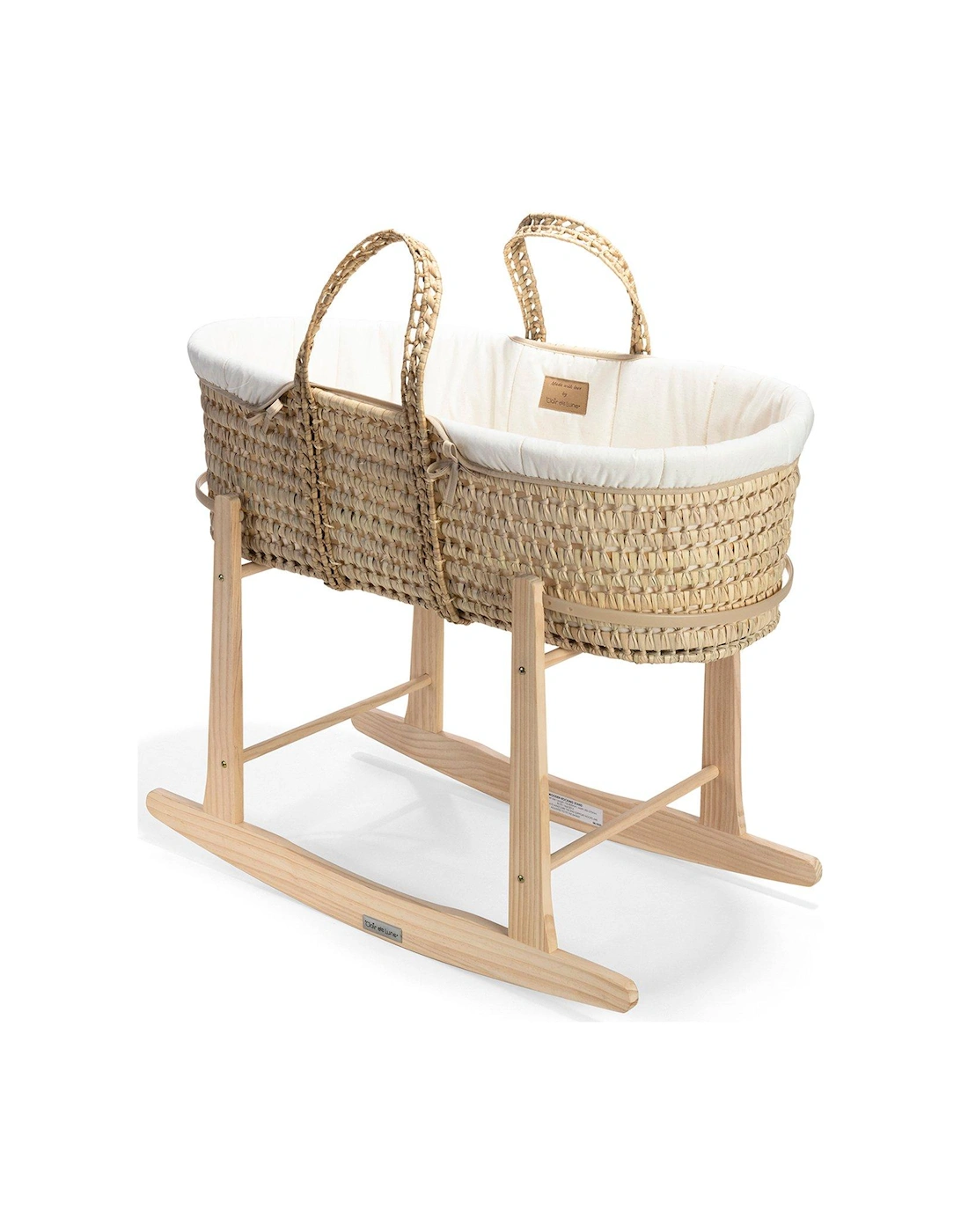 Palm Moses Basket with Rocking Stand - Cream