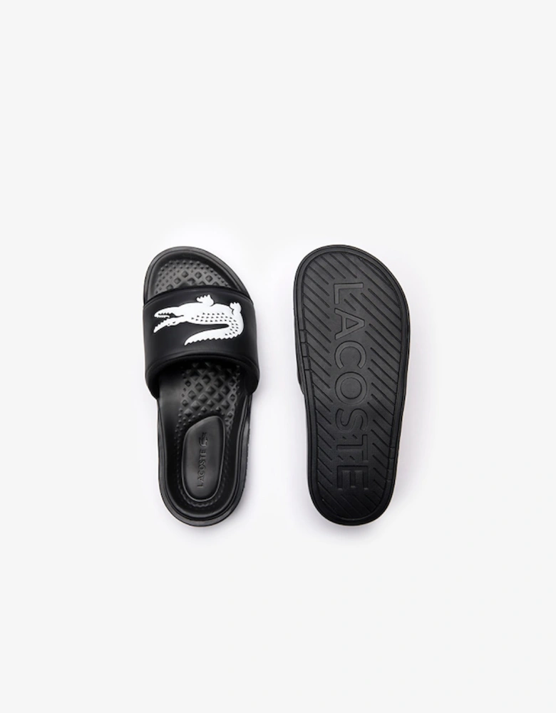 Men's Croco Dualiste Synethic Logo Strap Slides