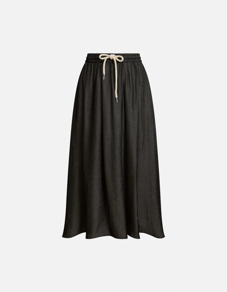 Draw String Maxi Skirt Black