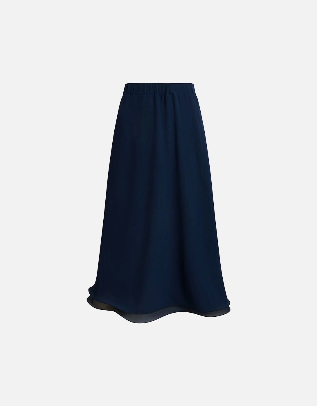 Wave Hem Tiered Skirt Navy