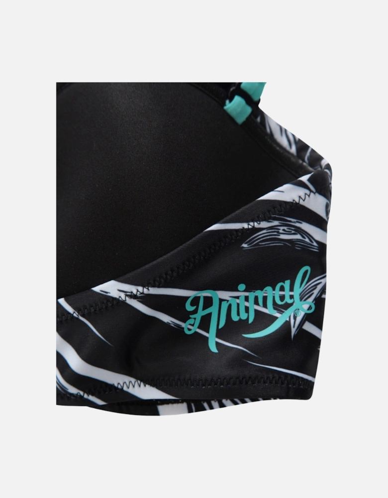 Womens/Ladies Docks Leaf Print Front Tie Bikini Top