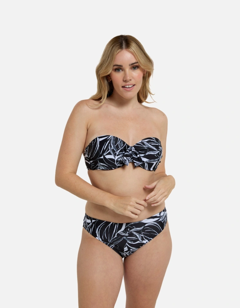 Womens/Ladies Docks Leaf Print Front Tie Bikini Top