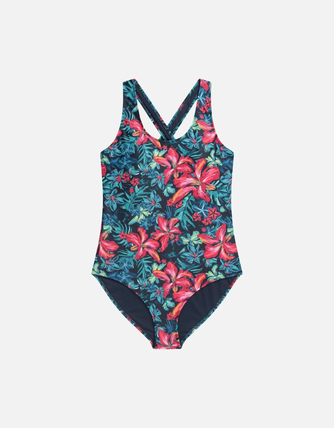 Womens/Ladies Mia Floral Cross Back One Piece Swimsuit, 6 of 5