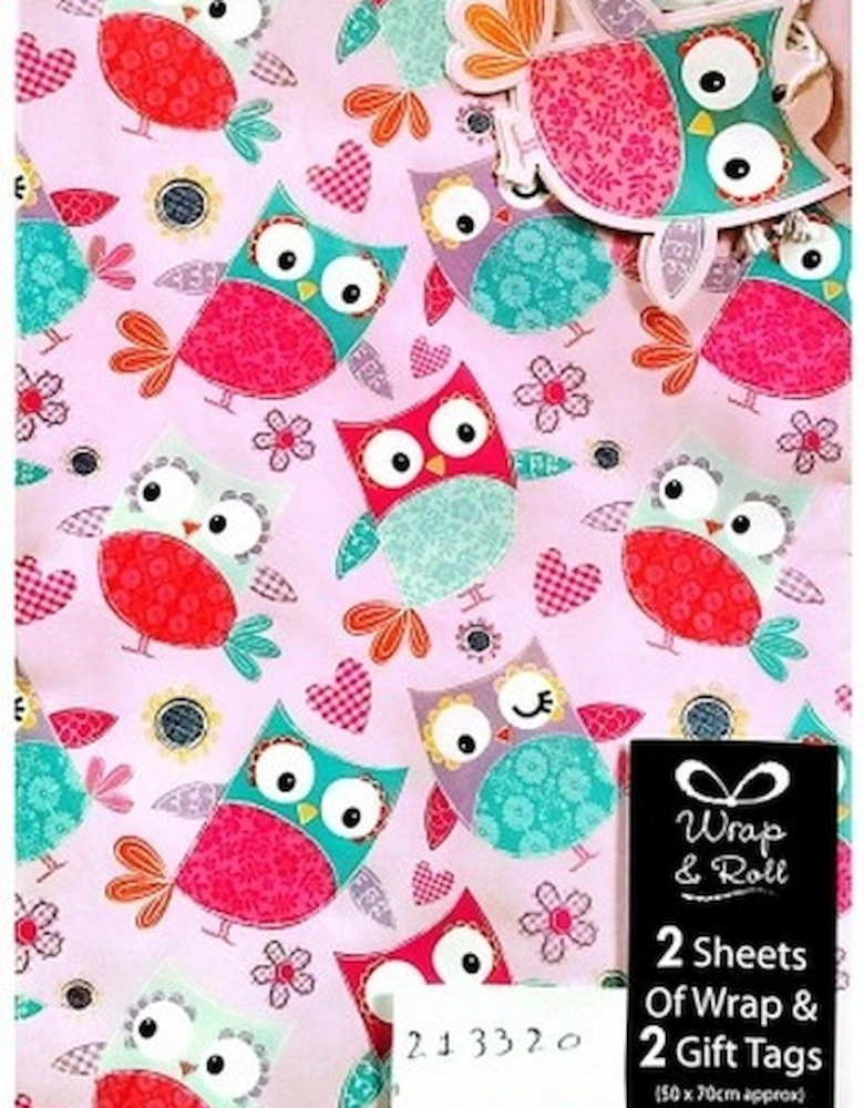 Paper Owl Gift Wrap Sheets Set (Pack of 2)