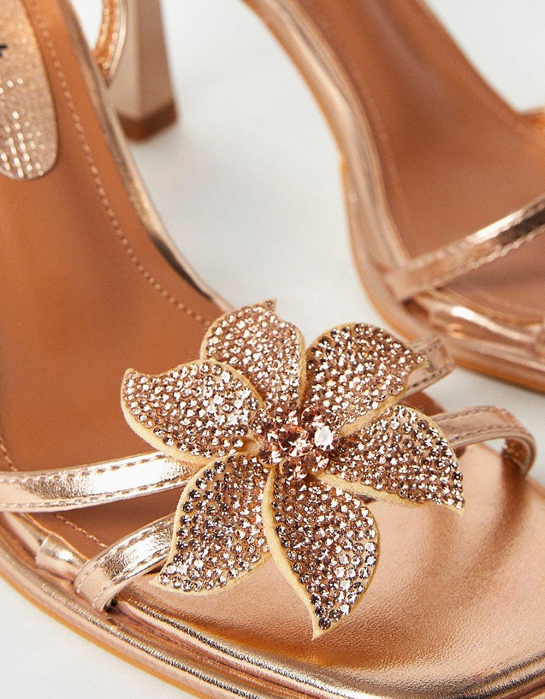 Taleesa Diamante Corsage Detail High Heel Platform Sandals