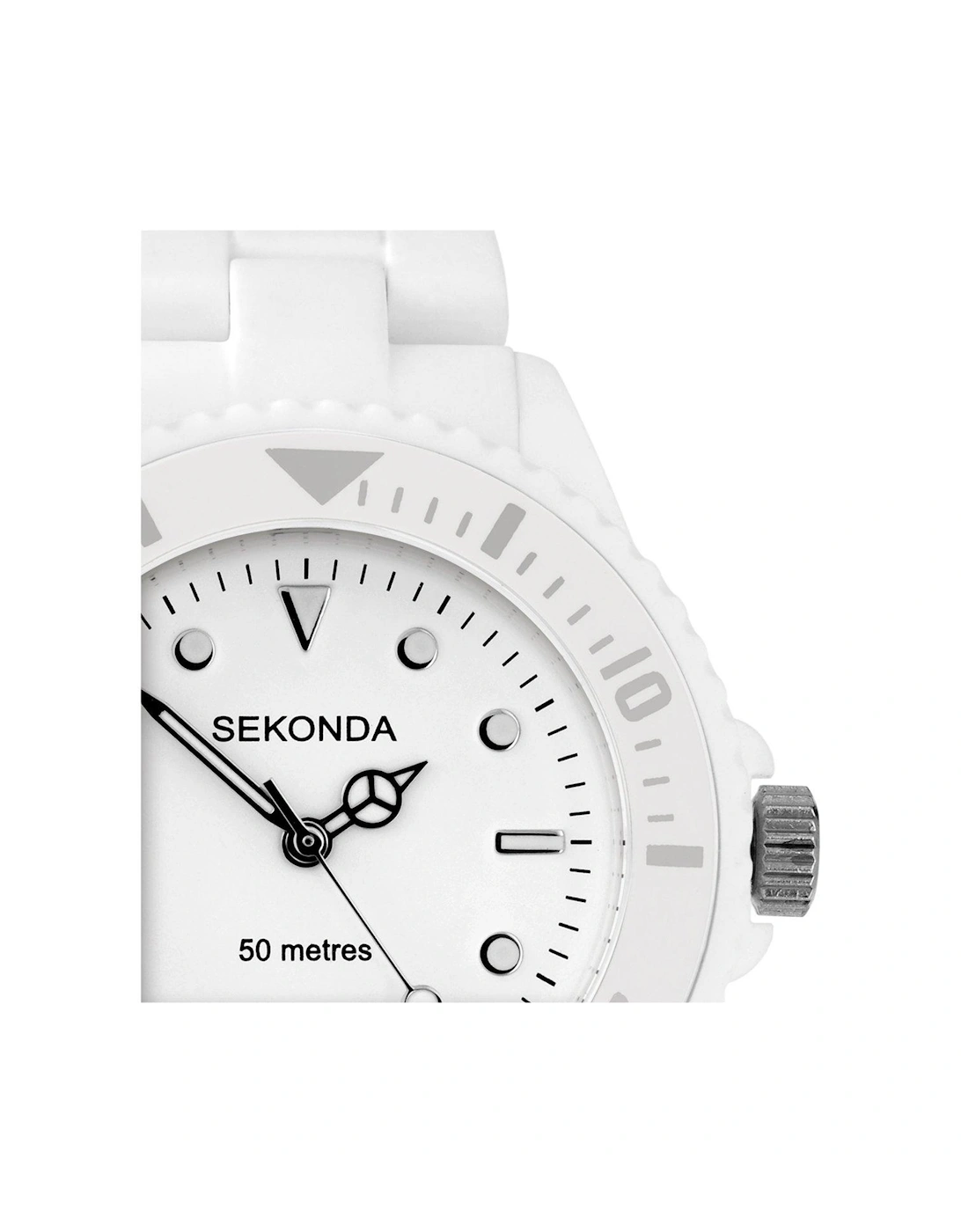 Ladies White Rubber Strap with White Dial Watch