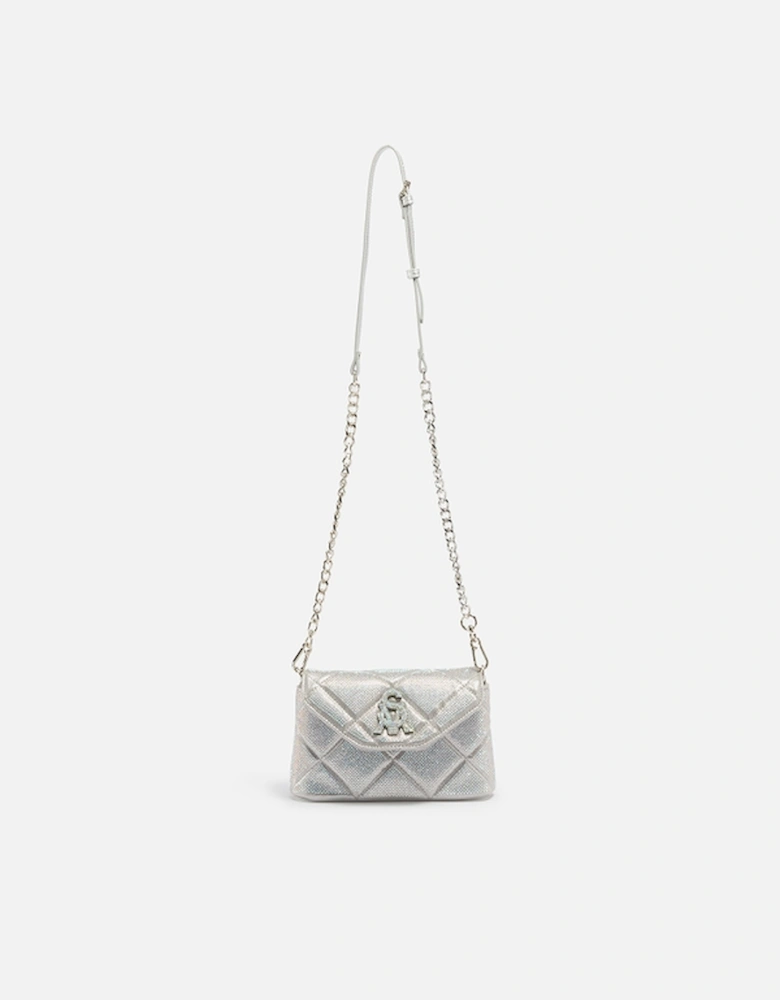 BDIVINE Metallic Embellished Lurex Quilted Bag