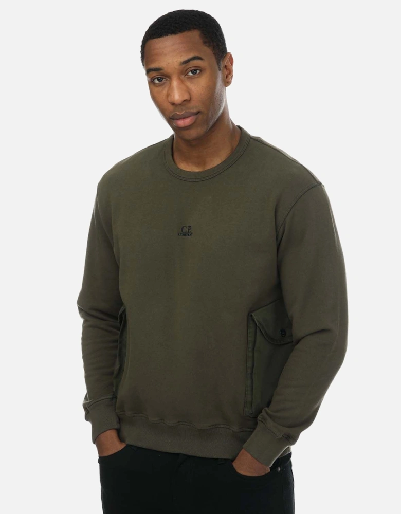 Mens Cotton Fleece Mixed Sweatshirt
