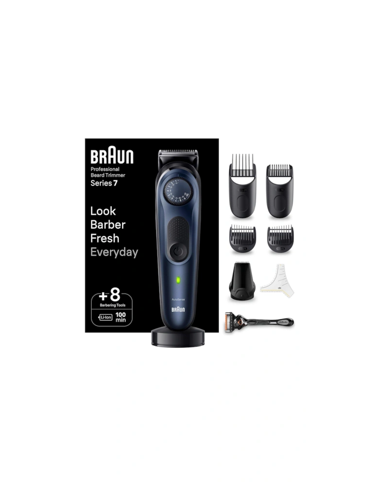 Beard Trimmer Series 7 BT7421, Trimmer With Barber Tools And 100-min Runtime