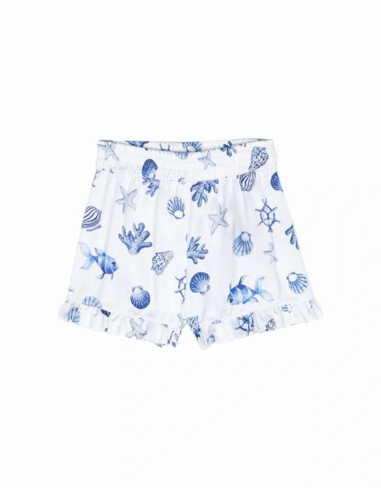 Girls Blue Shell Shorts